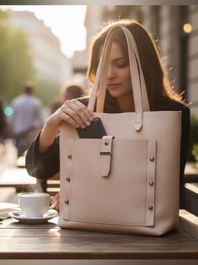 NWT Botkier Warren Pebbled Leather Tote – Beige – MSRP $228 – Dust Bag Included
